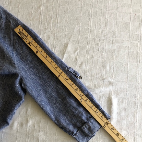 Women's Linen Tunic, Made In Italy, button-down, optional roll-up sleeves - Picture 9 of 11